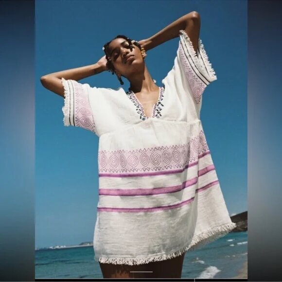 NWT Zara SHORT JACQUARD DRESS - Picture 3 of 4